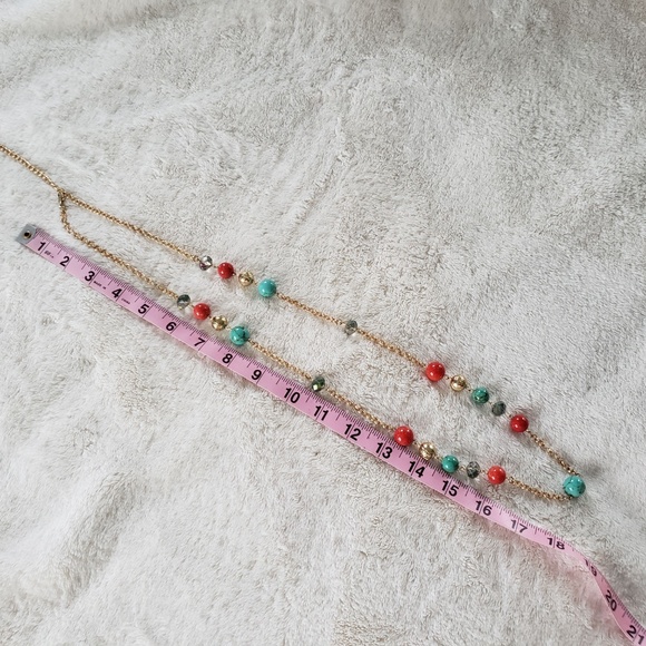 Bright gold beaded long necklace - Picture 6 of 6